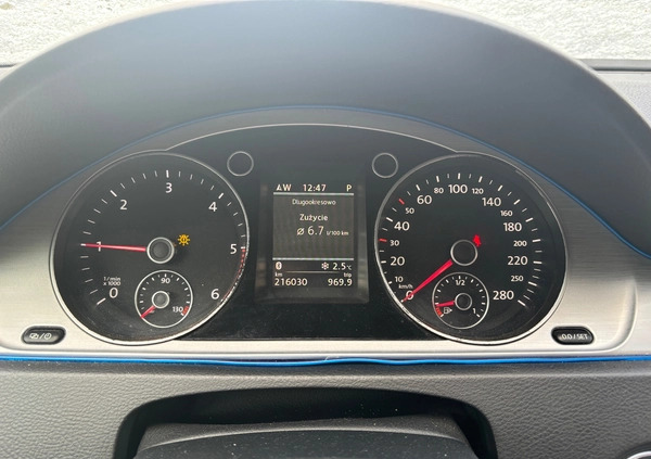 Volkswagen CC cena 43900 przebieg: 216000, rok produkcji 2014 z Szamotuły małe 92